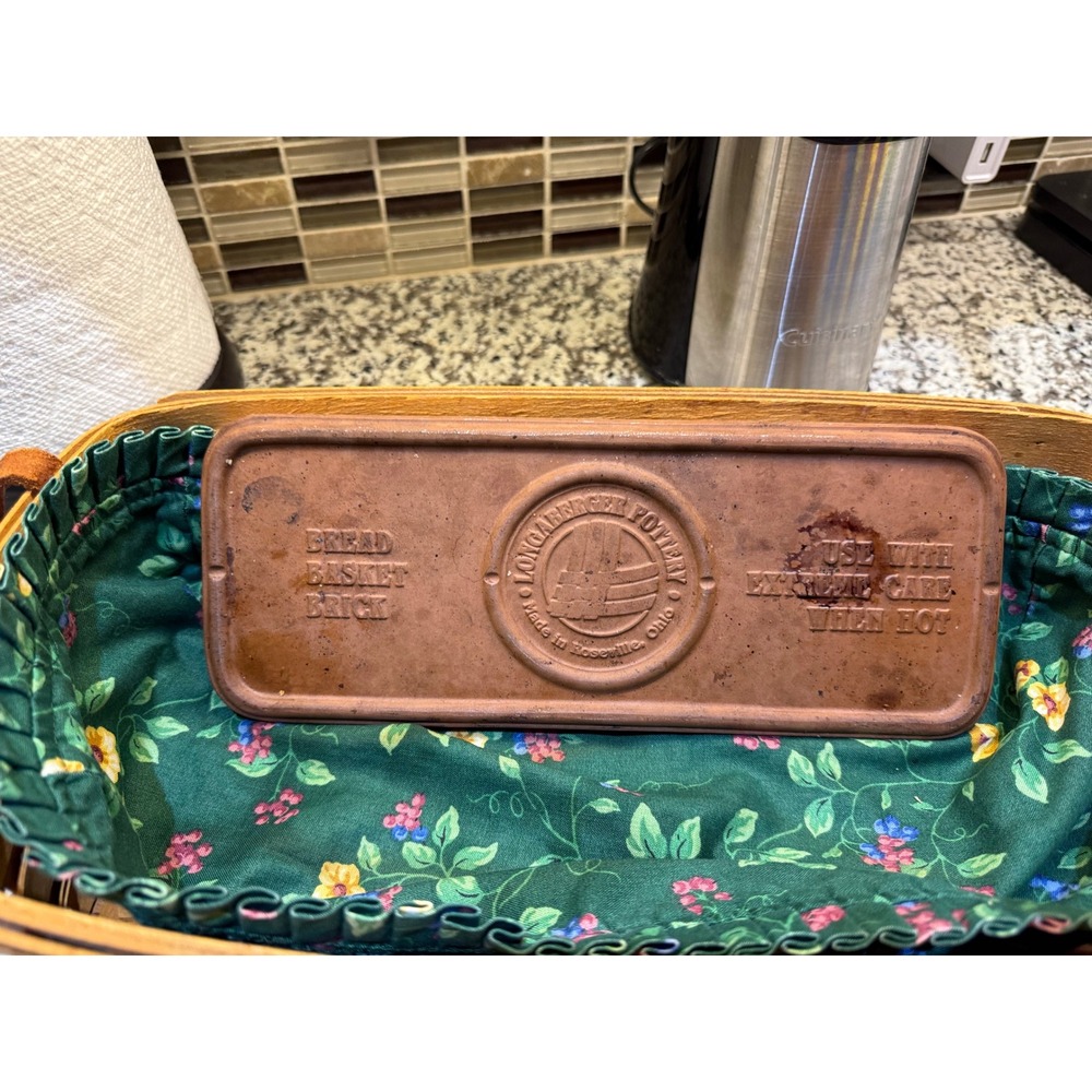 Longaberger Bread Basket‎ w/ Liner & Stone | Handwoven Dresden OH | 1997